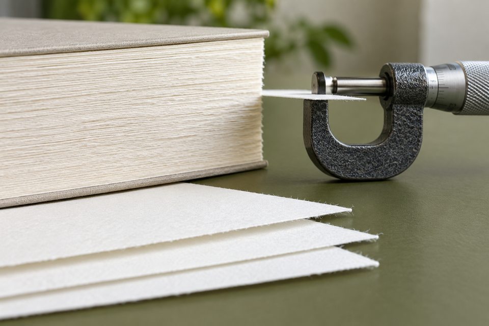 Книжный блок и измеритель толщины